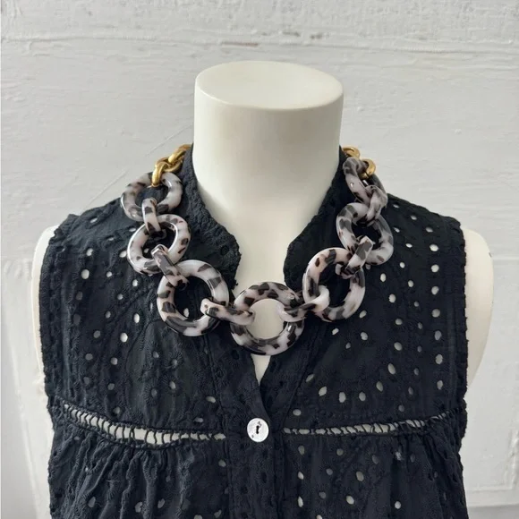 J. Crew Black and Gold Necklace with Elegant Design - Picture 2 of 4
